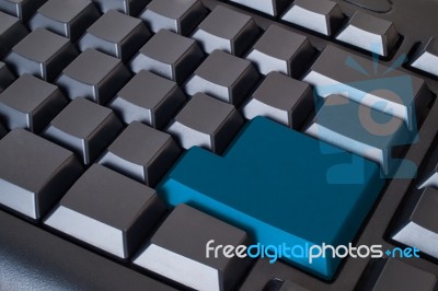 Blue Enter Button Stock Photo