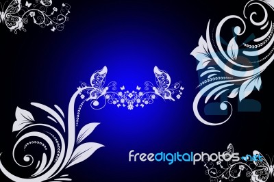 Blue Floral Background  Stock Image