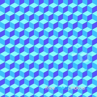 Blue Geometric Volume Seamless Pattern Background 002 Stock Image