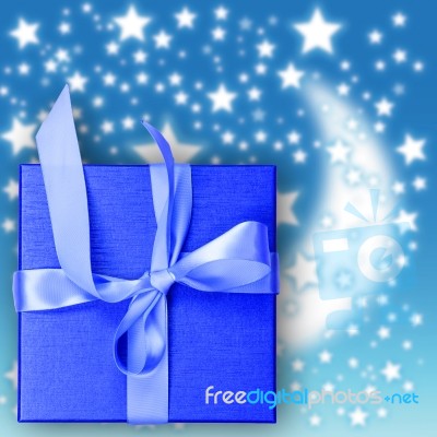 Blue Gift Box Stock Photo