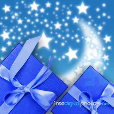 Blue Gift Box Stock Photo