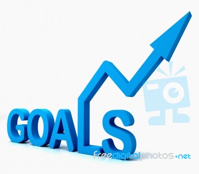 Blue Goals Word Shows Objectives Hope And Future Stock Image