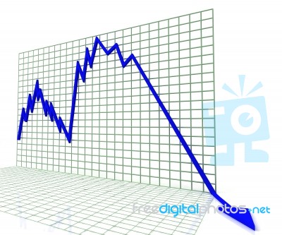 Blue Graph Shows Sales Or Profit Stock Image