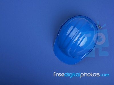 Blue Hard Hat Stock Photo