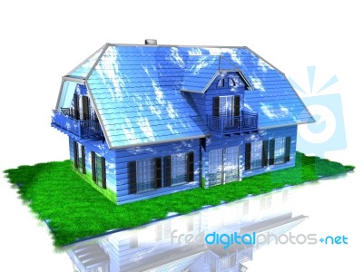 Blue House Stock Image