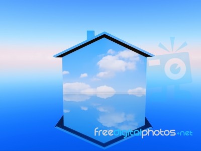 Blue  House Stock Photo