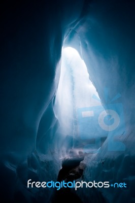 Blue Ice Cave Stock Photo