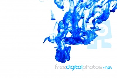 Blue Ink Drop Stock Photo