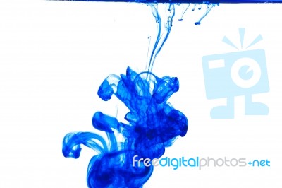 Blue Ink Drop Stock Photo