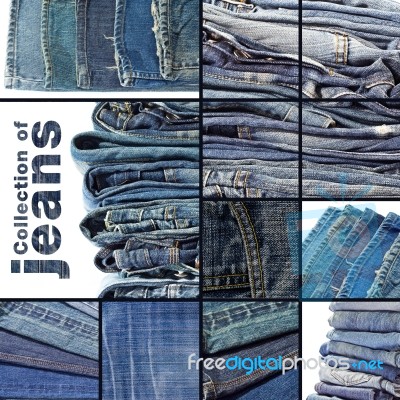 Blue Jeans Background Stock Photo