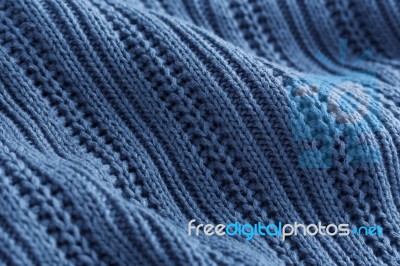 Blue Knit Fabric Stock Photo