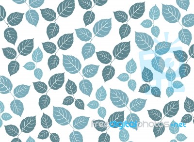 Blue Leaf Pattern On A White Background Stock Image