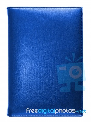 Blue Leather Note Book Stock Photo