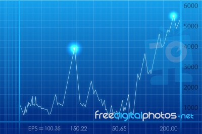 Blue Line Chart Stock Image