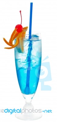 Blue Long Drink Cocktail Stock Photo