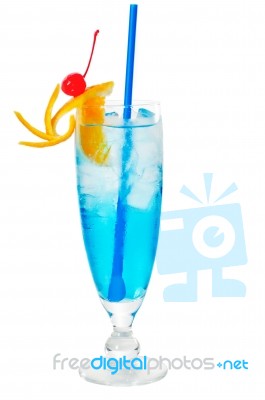 Blue Long Drink Cocktail Stock Photo