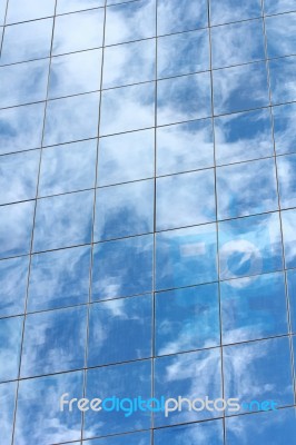 Blue Mirror Glass Building Stock Photo