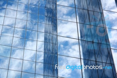 Blue Mirror Glass Building Stock Photo