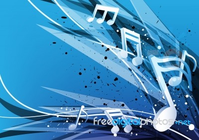 Blue Music Design Background Stock Image