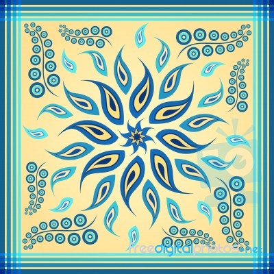 Blue Paisley Scarf Stock Image