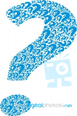 Blue Question Mark Stock Image