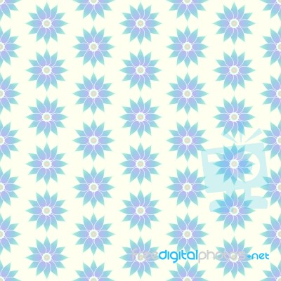 Blue Retro Flower Seamless Pattern On Pastel Background Stock Image