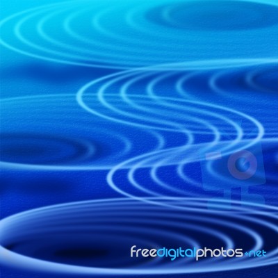 Blue Rippling Background Shows Wavy And Circles Decoration
 Stock Image