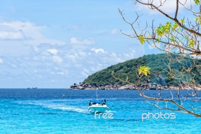 Blue Sea At Similan In Thailand Stock Photo