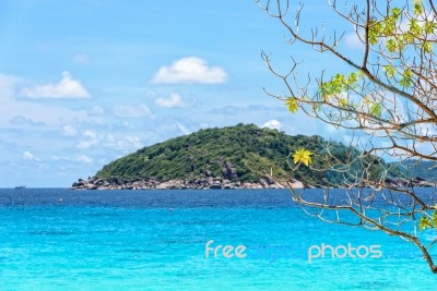 Blue Sea At Similan In Thailand Stock Photo