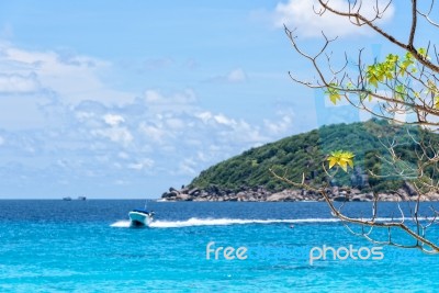 Blue Sea At Similan In Thailand Stock Photo