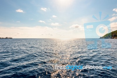 Blue Sea In Summer Thailand Stock Photo