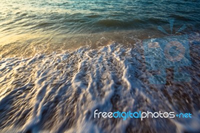 Blue Sea Water Surface On Sky Stock Photo