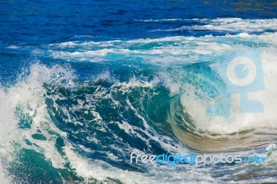 Blue Sea Wave Stock Photo