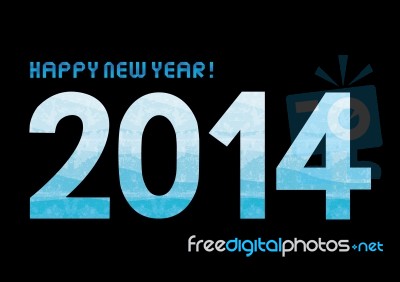 Blue Shade New Year 2014 Stock Image