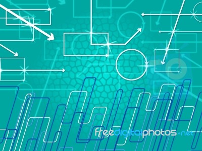 Blue Shapes Background Shows Geometry And Rectangular Lines Stock Image