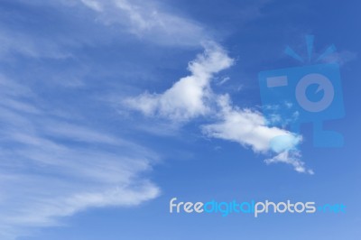 Blue Sky And The White Cloud In Summer Stock Photo