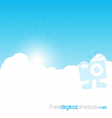 Blue Sky Background With Clouds.  Illustration Stock Image