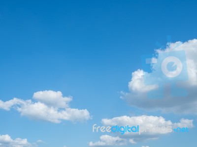 Blue Sky Background With Tiny Clouds Stock Photo