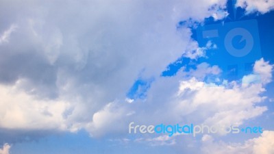 Blue Sky In Cloudy Day Stock Photo