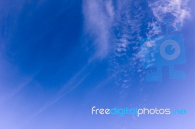 Blue Sky With Cloud Background Stock Photo