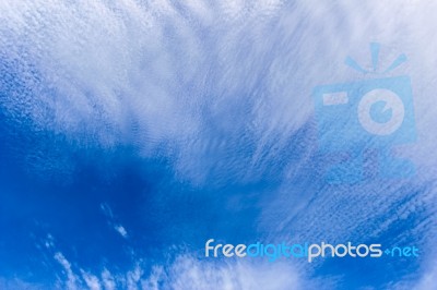 Blue Sky With Cloud Background Stock Photo