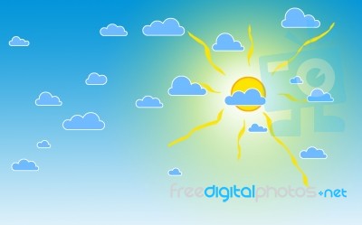 Blue Sky With Sun Stock Image