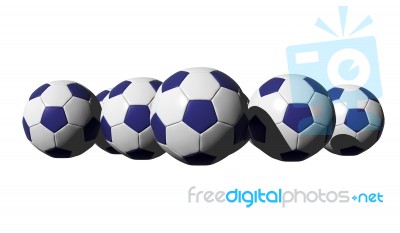 Blue Soccer Balls Stock Image