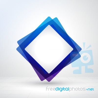 Blue Square Frame, Creative Layout Made With White Background Stock Image