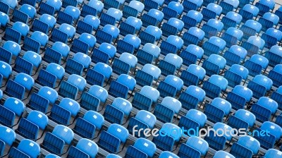 Blue Stadium Seats Stock Photo