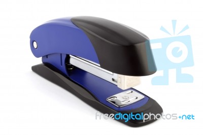 Blue Stapler Isolated On White Background Stock Photo