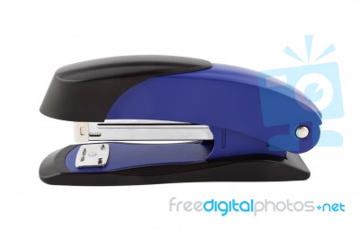 Blue Stapler Isolated On White Background Stock Photo