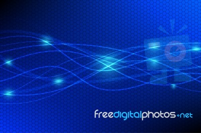 Blue Technology Curve Line On Hexagon Background Stock Image