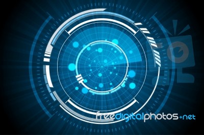 Blue Technology Inside Spaceship Radar Background Stock Image