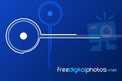 Blue Technology Node Background Stock Image